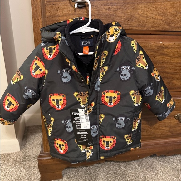 The Children's Place 3-in-1 Animal lPrint Hooded Fleece 2t - Picture 2 of 14
